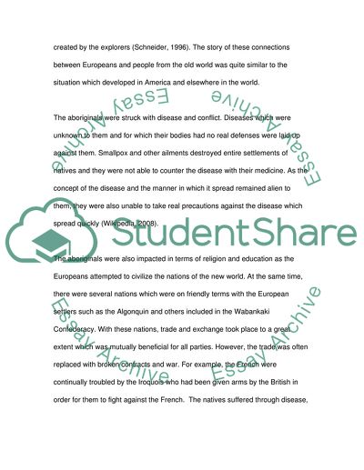 The impact of European settlement on Aboriginal people in Canada