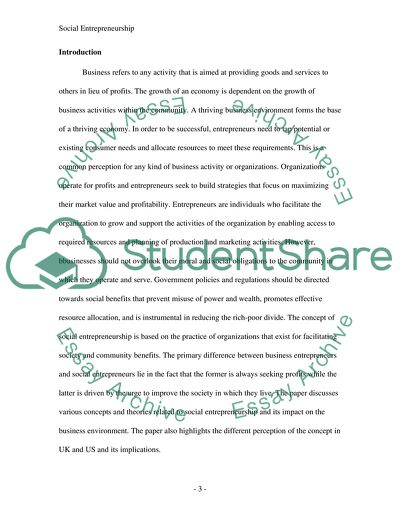 Social Entrepreneurship