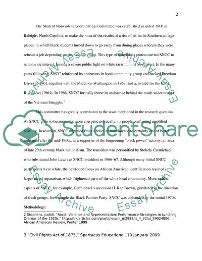 The Role of SNCC in Increasing the Social Equality in the United States