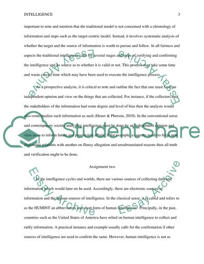 Traditional taxonomy of intelligence sources / national security