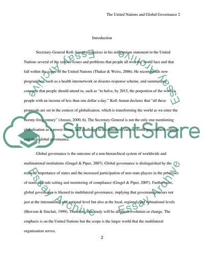 Evolution of the United Nations as the Global Government