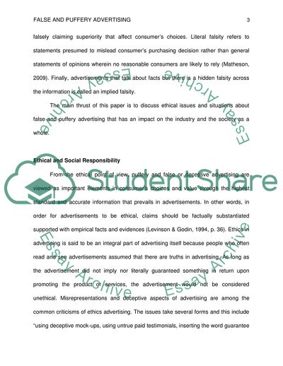 False and Puffery Advertising