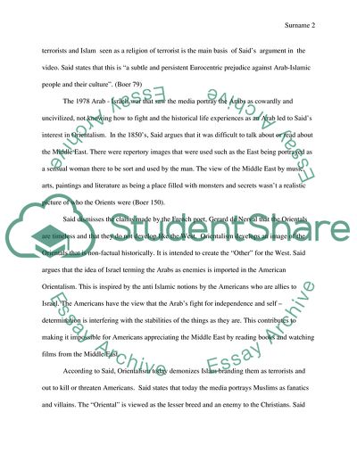 Analysis of Video about Orientalism