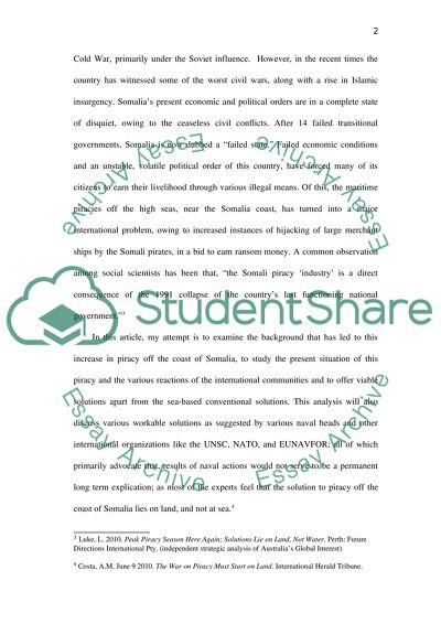 The Solution to Piracy off the Coast of Somalia Lies on Land