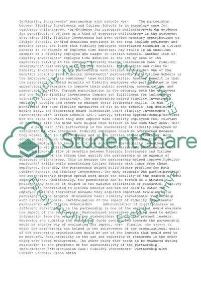 Fidelity Investments partnership with schools