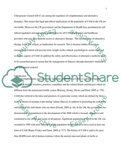 Complementary and Alternative Medicine in the UK