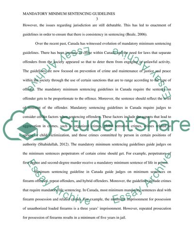 Mandatory Minimum Sentencing Guidelines