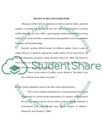 The Importance of Negotiation in the Development of the Conflict