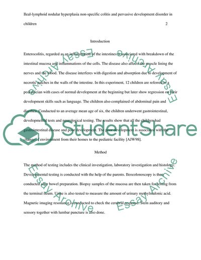 Ileal-Lymphoid-Nodular Hyperplasia, Non-Specific Colitis, and Pervasive Developmental Disorder in Children