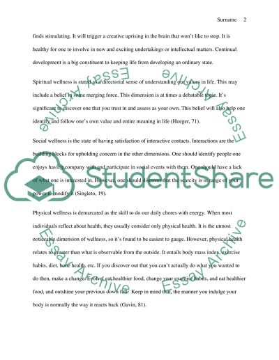 Wellness Project: Health- Satisfying Life