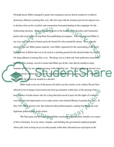 Nazi Germany - Dictatorship