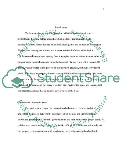 Positive Phenomenon of News on the Internet