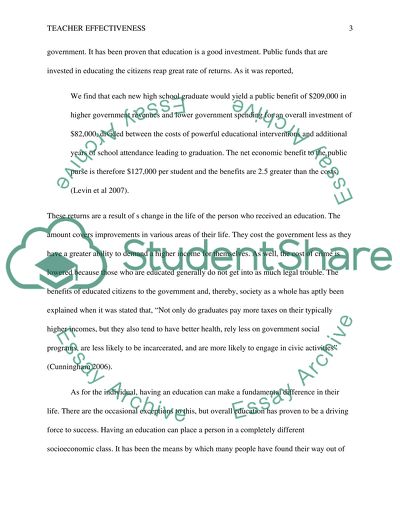 Teacher Effectiveness: The Search for a Proper Definition