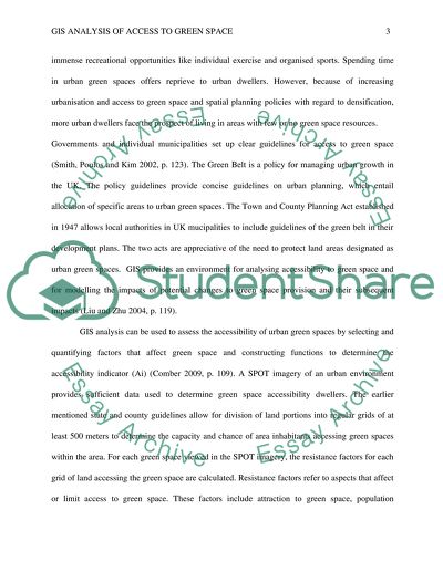 GIS analysis of access to greenspace