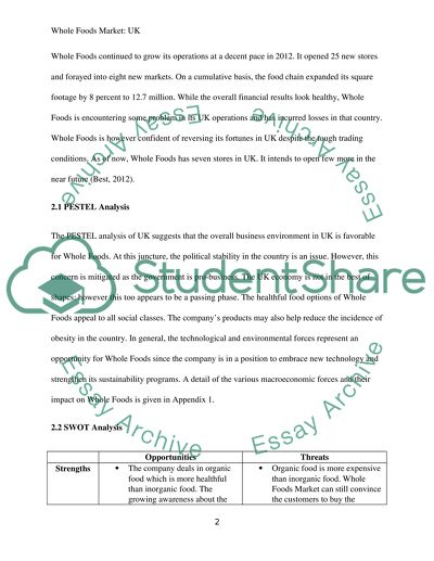 Segmentation, Target Market and Positioning of Whole Foods Market