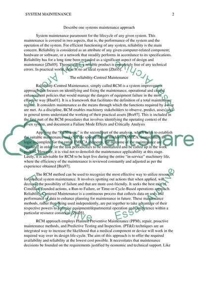 Systems maintainence