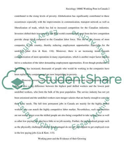 Working Poor in Canada