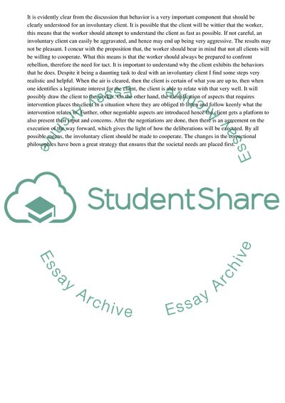 Involuntary Clients and the Changes in Correctional Philosophies