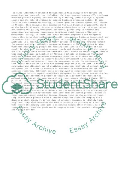 Systems and Operations Management at Atokowa