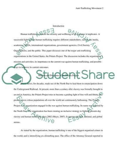 The Polaris Project and the Problem of Human Trafficking in the World