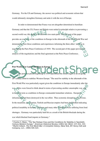 The Paris Peace Conference of 1919