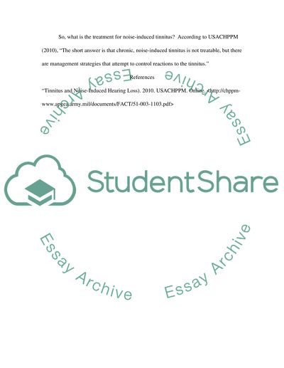 Tinnitus and Noise-Induced Hearing Loss
