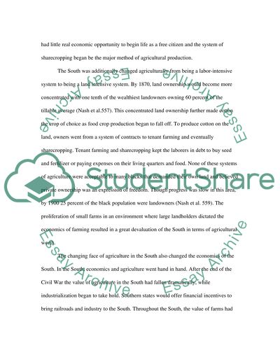 The post Civil War South: a changing landscape