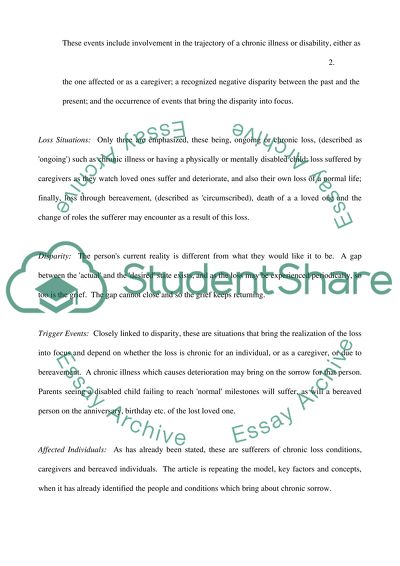 Middle-Range Theory of Chronic Sorrow