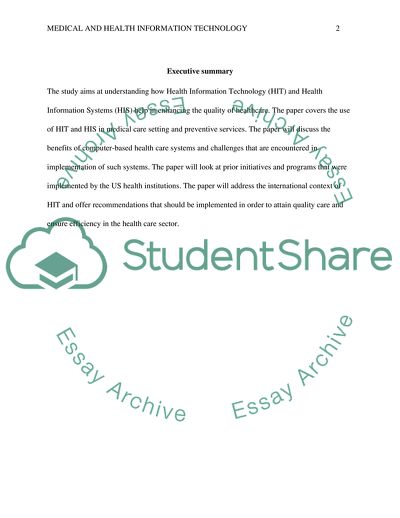 Medical and Health Information Technology
