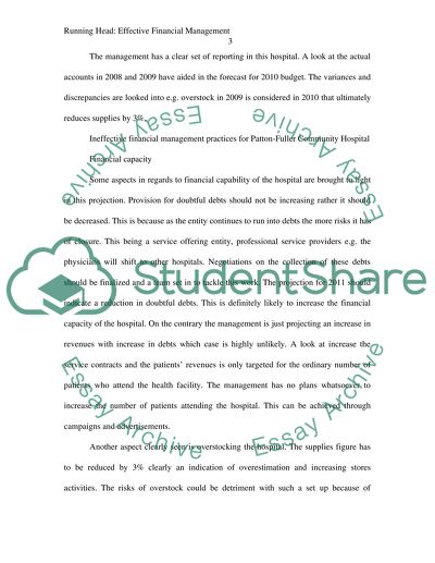 Financial Management in Health Care / Health Care Budget