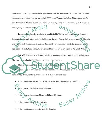 Company Law. Case Study