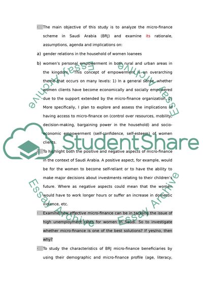 The Micro-Finance Scheme in Saudi Arabia