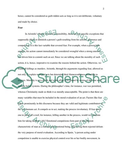 Aristotle and Actions Done Out of Fear