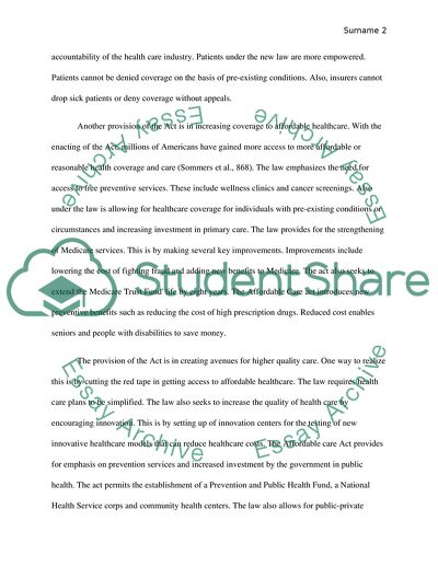 The Affordable Care Act