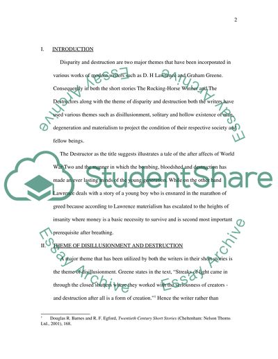 Disparity and Destruction Theme: Lawrence and Greene