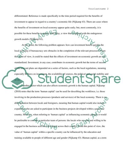 The Main Factors For An Economic Growth