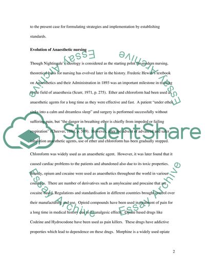 Analysis of Anaesthetic Nursing
