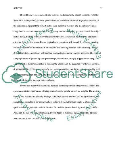 Analysis of Brene Browns Speech