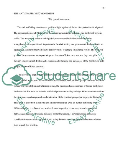 Human Trafficking and Raising Awareness of the Anti Trafficking Movement