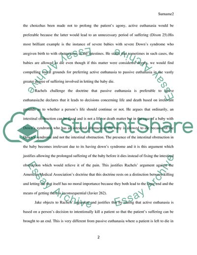 Euthanasia: Philosophy and the Law