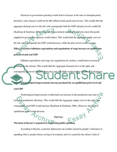 Aggregate Demand and Aggregate Supply Models