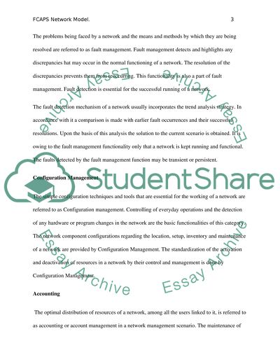 Five network management categories that make up the FCAPS model