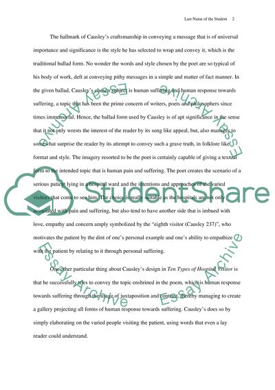 Ten Types of Hospital Visitor - A Classification of Pain