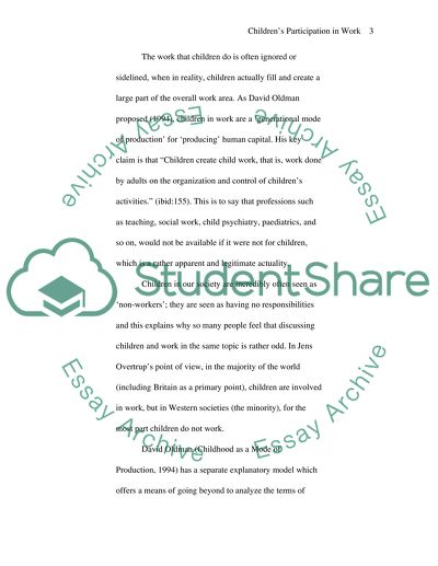 Childrens Participation in Work