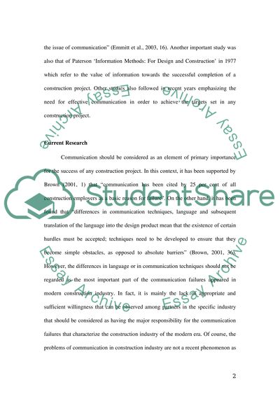 Communication Within The Construction Industry