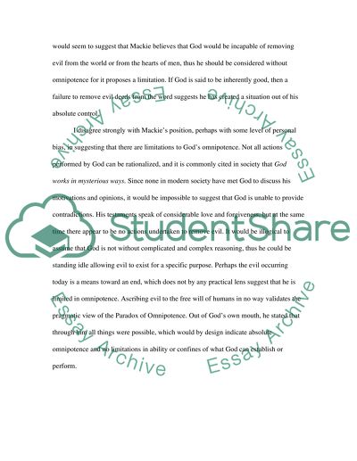 The Concept of Gods Omnipotence