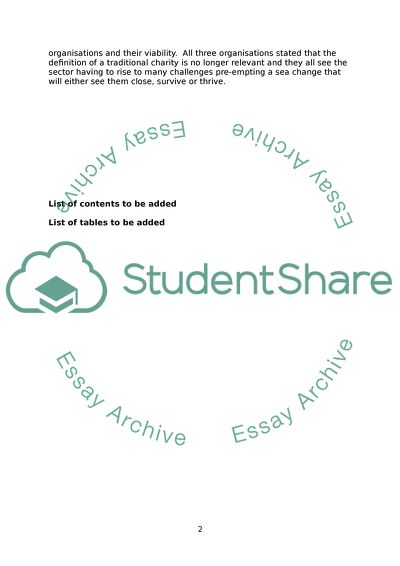 The current and future role of localised charitable organisations in Birmingham