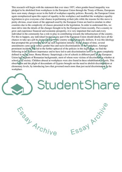 Why the European Union developed a range of equality policies and enacted some strong workplace equality legislation