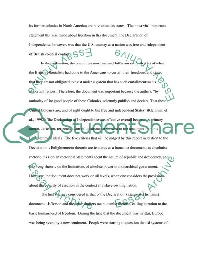 Importance of Th Dclaration of Indpndnc