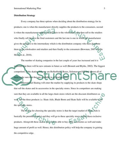 International Marketing Plan for International Skating